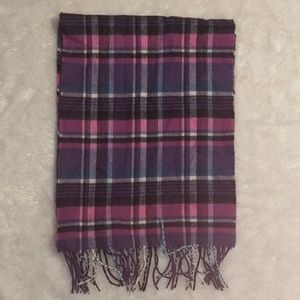 CASHMERE plaid pink and purple scarf